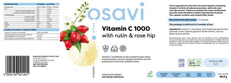 Vitamin C 1000 with Rutin & Rose Hip